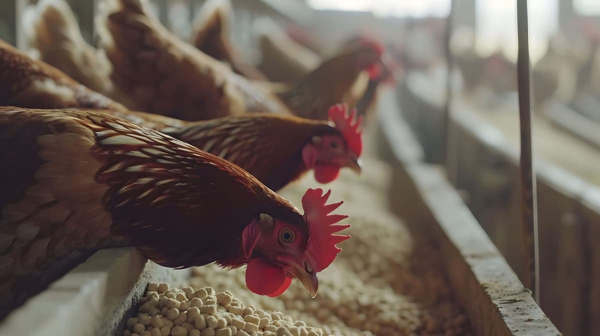 A healthy hen on the farm